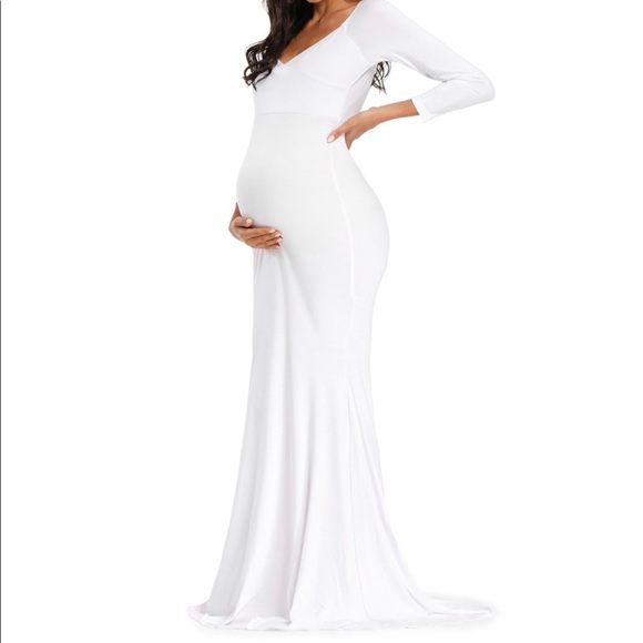 Maxi Maternity Off-Shoulder dress - Picture 1 of 2